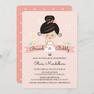 Champagne Brunch Bridal Shower Invitation Asian Kaart