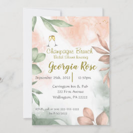 Champagne brunch bridal shower invitation kaart