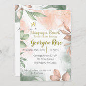 Champagne brunch bridal shower invitation kaart (Voorkant / Achterkant)