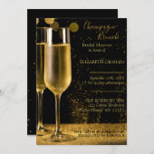 Champagne Brunch Bridal Shower Kaart (Voorkant / Achterkant)