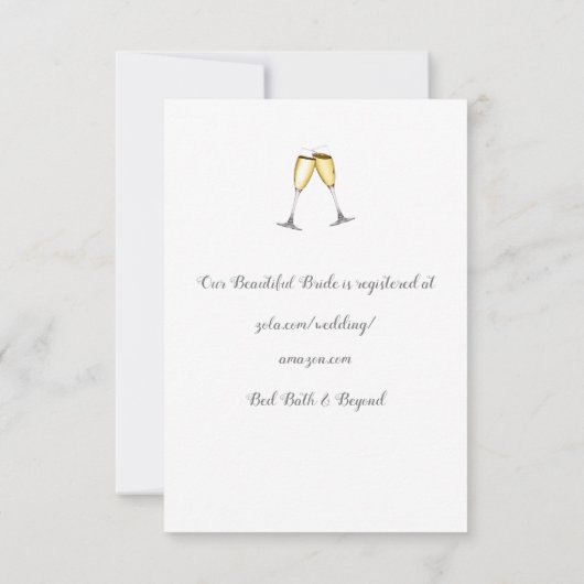 Champagne Brunch Bridal Shower Kaart (Achterkant)