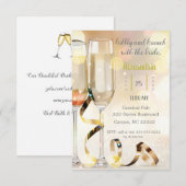 Champagne Brunch Bridal Shower Kaart (Voorkant / Achterkant)
