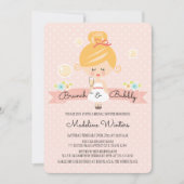 Champagne Brunch Bruids Douche Uitnodiging Blonde (Voorkant)