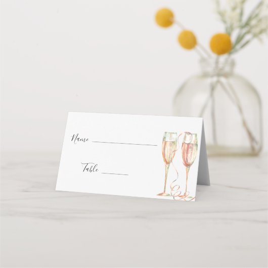 Champagne Brunch & Bruisende Bruiloftsdouche Plaatskaartje (Voorkant)