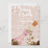 Champagne Brunch & Bubble Bridal Shower Invitation Kaart (Voorkant)