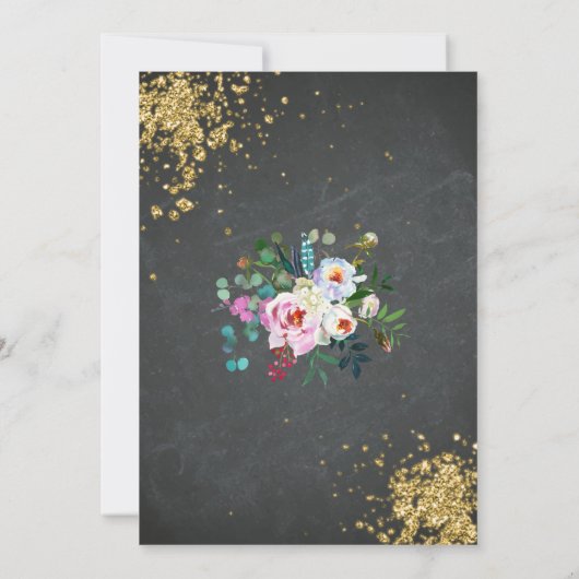 Champagne Brunch & Bubble Bridal Shower Invitation Kaart (Achterkant)