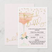 Champagne Brunch Bubbly Bruids Douche Uitnodiging (Voorkant / Achterkant)