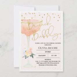 Champagne Brunch Bubbly Bruids Douche Uitnodiging