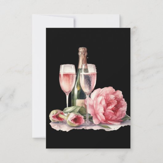 Champagne Brunch Bubbly Bruids Uitnodigingen (Achterkant)