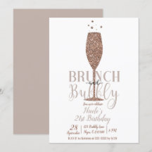 Champagne Brunch & Bubbly Roze Gouden Verjaardagsf