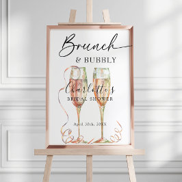 Champagne Brunch & Bubbly Vrijgezellenfeest Welkom Poster