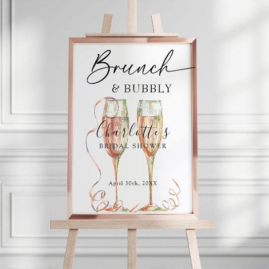 Champagne Brunch & Bubbly Vrijgezellenfeest Welkom Poster