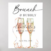 Champagne Brunch & Bubbly Vrijgezellenfeest Welkom Poster (Voorkant)