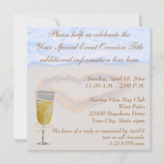 Champagne Brunch Celebration Party Kaart (Voorkant)