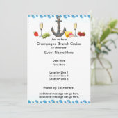 Champagne Brunch Cruise Invites Kaart (Staand voorkant)