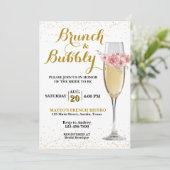 Champagne Brunch en Bruidsborrel Bruiloft Kaart (Staand voorkant)