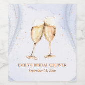 Champagne brunch en bruidsshower met bubbels wijn etiket (Enkel label)