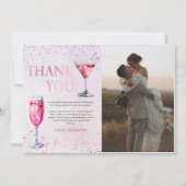 Champagne brunch en bruidsshowerfoto met bubbels bedankkaart (Voorkant)