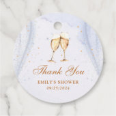 Champagne brunch en bruiloft met bubbels bedankjes labels (Achterkant)