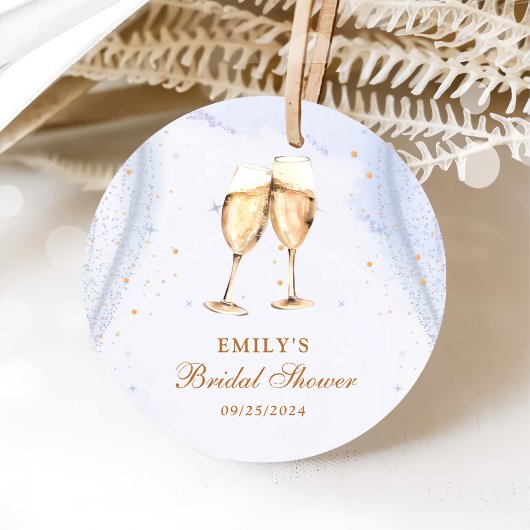 Champagne brunch en bruiloft met bubbels bedankjes labels