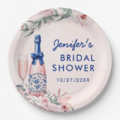 Champagne brunch en bruiloft met bubbels papieren bordje (Voorkant)