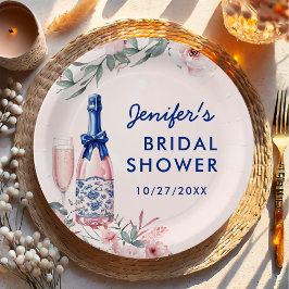 Champagne brunch en bruiloft met bubbels papieren bordje