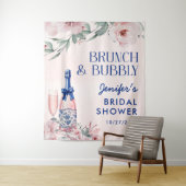 Champagne brunch en bruiloft met bubbels wandkleed (In situ)