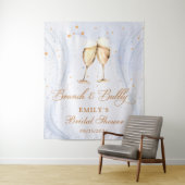 Champagne brunch en bruiloftsborrel met bubbels wandkleed (In situ)