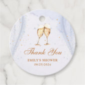 Champagne brunch en bruiloftsdouche met bubbels bedankjes labels (Voorkant)