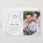 Champagne brunch en bruisende bruids-shower bedankkaart (Voorkant)