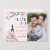 Champagne brunch en bruisende bruids-shower foto bedankkaart (Voorkant)