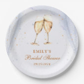 Champagne brunch en bruisende bruids-shower papieren bordje (Voorkant)