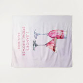 Champagne brunch en bruisende bruids-shower wandkleed (Voorkant (horizontaal))