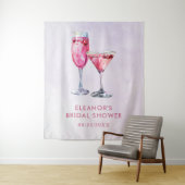 Champagne brunch en bruisende bruids-shower wandkleed (In situ)