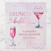 Champagne brunch en bruisende bruids-shower wijn etiket (Enkel label)