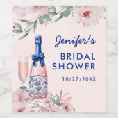 Champagne brunch en bruisende bruidsdouche wijn etiket (Enkel label)