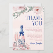 Champagne brunch en bruisende bruidsfeest bedankkaart (Voorkant)