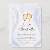 Champagne brunch en bruisende bruidsfeest bedankkaart (Voorkant)