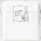 Champagne Brunch en Bruisende Bruidsfeest Vierkante Sticker (Tas)