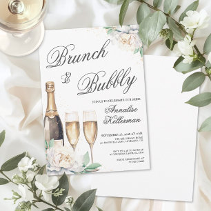 Champagne Brunch En Bruisende Bruidsuitnodiging Kaart