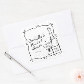 Champagne Brunch en Bruisende Bruiloft Feest Vierkante Sticker (Envelop)