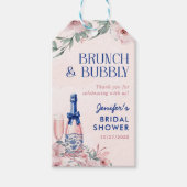 Champagne brunch en bruisende bruiloftsborrel cadeaulabel (Voorkant)