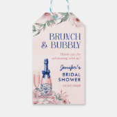 Champagne brunch en bruisende bruiloftsborrel cadeaulabel (Achterkant)