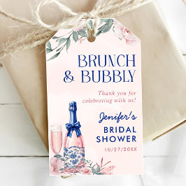 Champagne brunch en bruisende bruiloftsborrel cadeaulabel