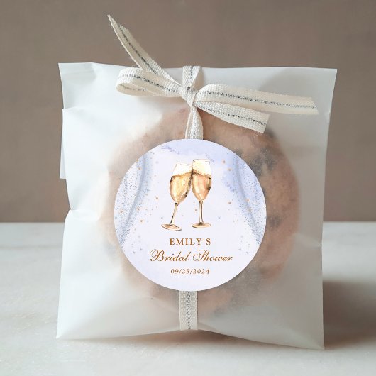 Champagne Brunch en Bruisende Bruiloftsborrel Ronde Sticker