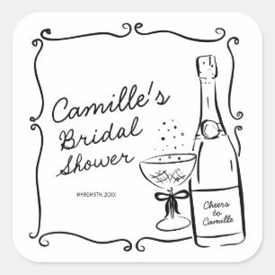Champagne Brunch en Bruisende Bruiloftsdienst Vierkante Sticker
