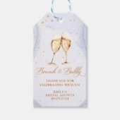 Champagne brunch en bruisende bruiloftsdouche cadeaulabel (Voorkant)