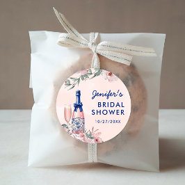 Champagne brunch en bruisende bruiloftsdouche ronde sticker