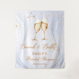 Champagne brunch en bruisende bruiloftsdouche wandkleed