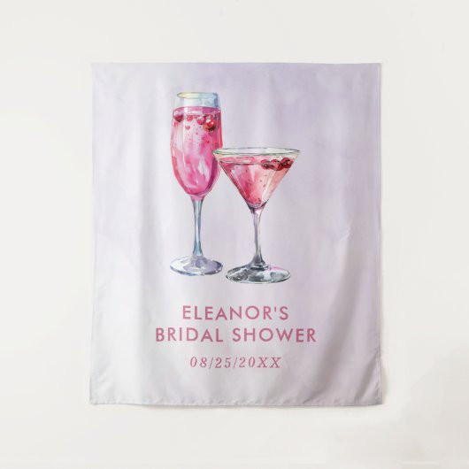 Champagne brunch en bruisende bruiloftsdouche wandkleed (Voorkant)